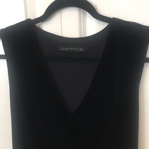 Black velvet peplum top